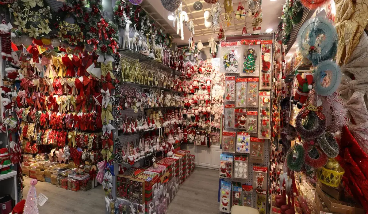 Christmas products and festive decor sourced from Yiwu market stalls